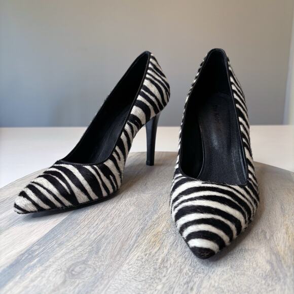 The Kooples Women's Zebra Print Calf Hair Pointed Toe Heels EU Size 39 US 8.5 - Picture 3 of 11